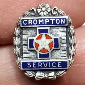 Sterling 10 Year Crompton Service Pin